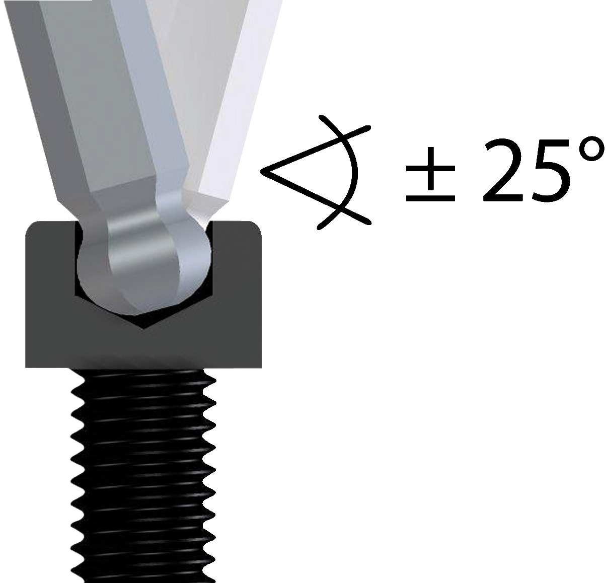 42 KEL Hexagon socket key for in-hex screws, extra long, with ball end