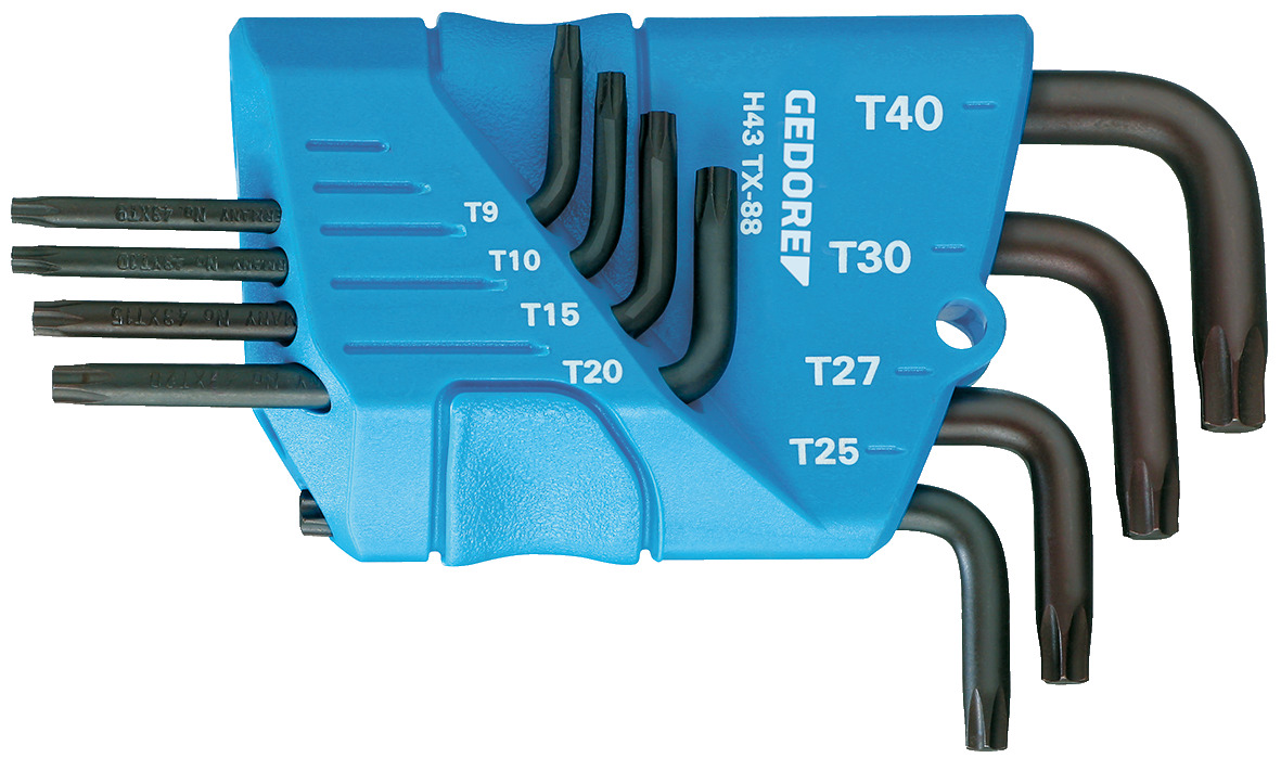 H 43 TX Cranked socket screwdriver set for recessed TX screws