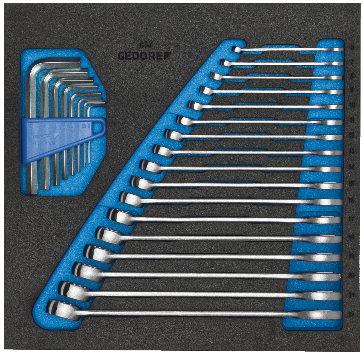 1500 CT2-7 combination wrench set in 2/3 check tool module