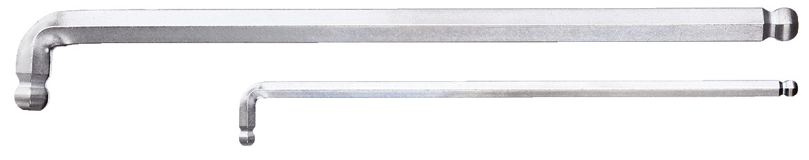 42 DKEL Cranked socket screwdriver for in-hex screws, extra long, with double ball end