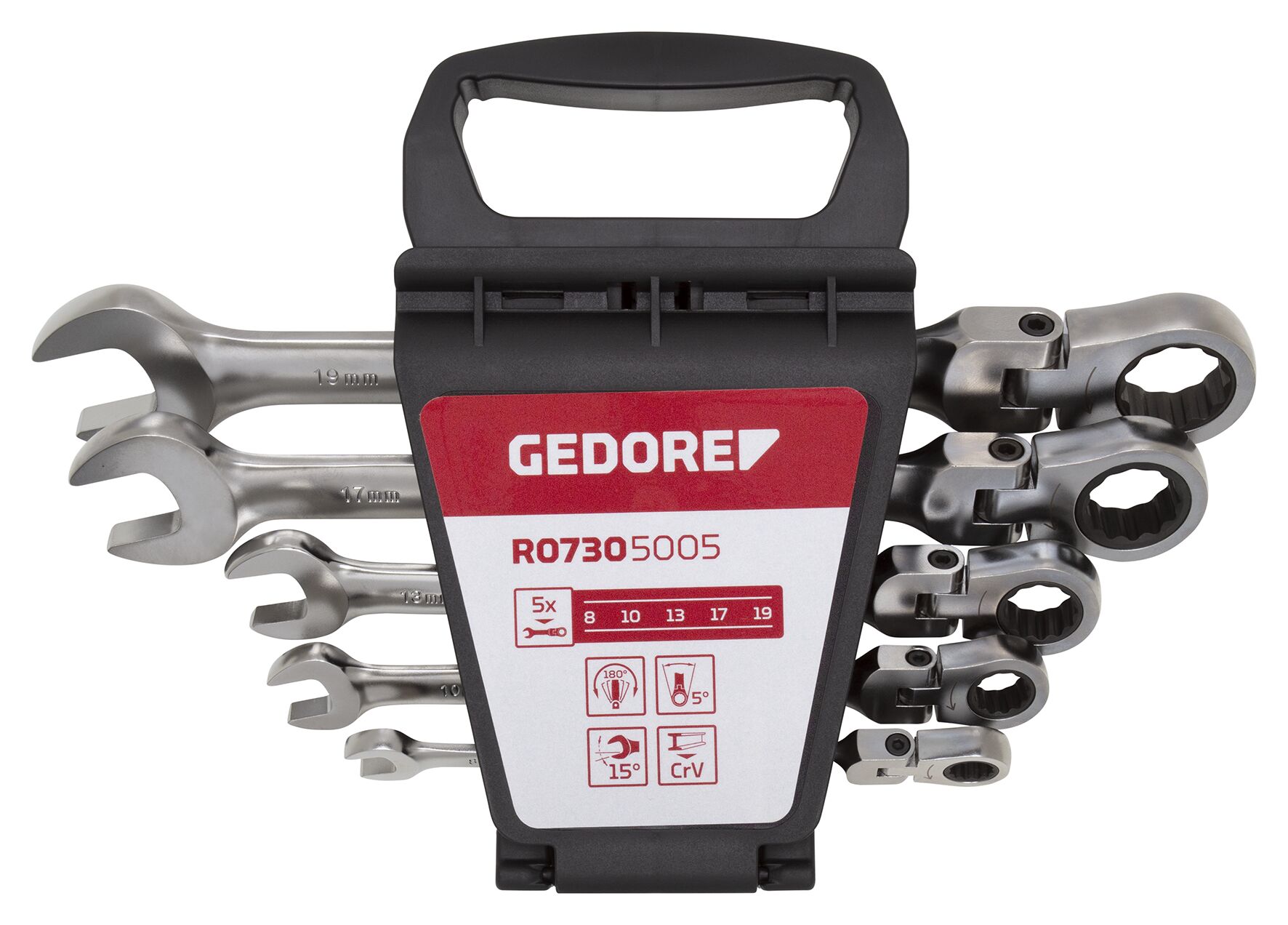R07305005 Jointed head ring ratchet wrench sets