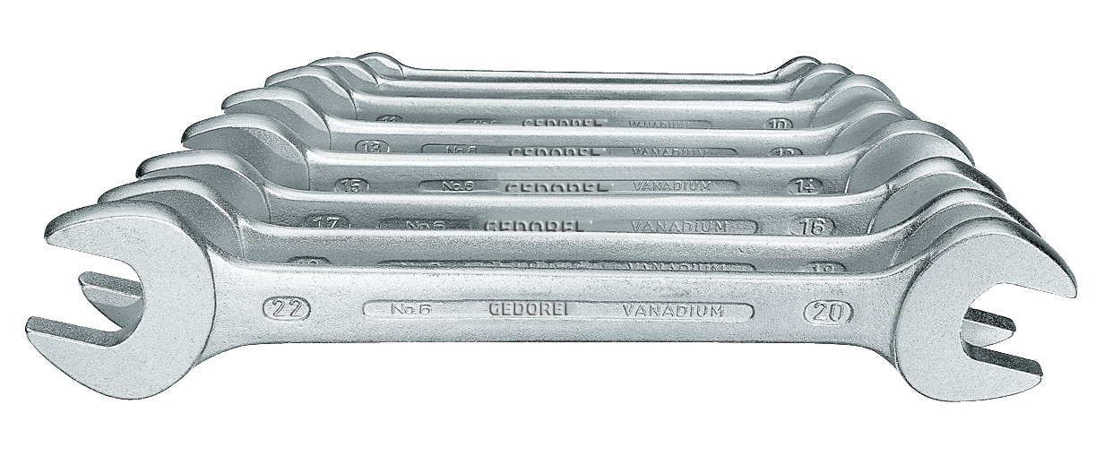 6 (MM) Double open ended spanner set