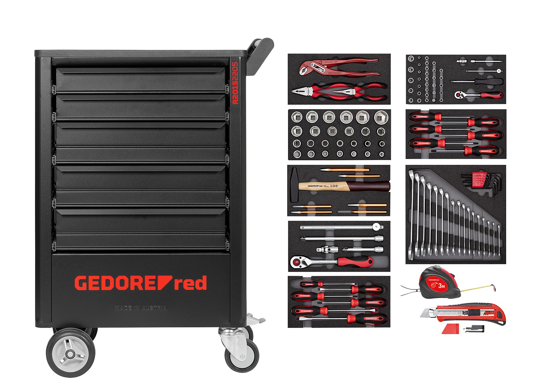 R21562005 Tool set in tool trolley GEDWorker 119-pieces