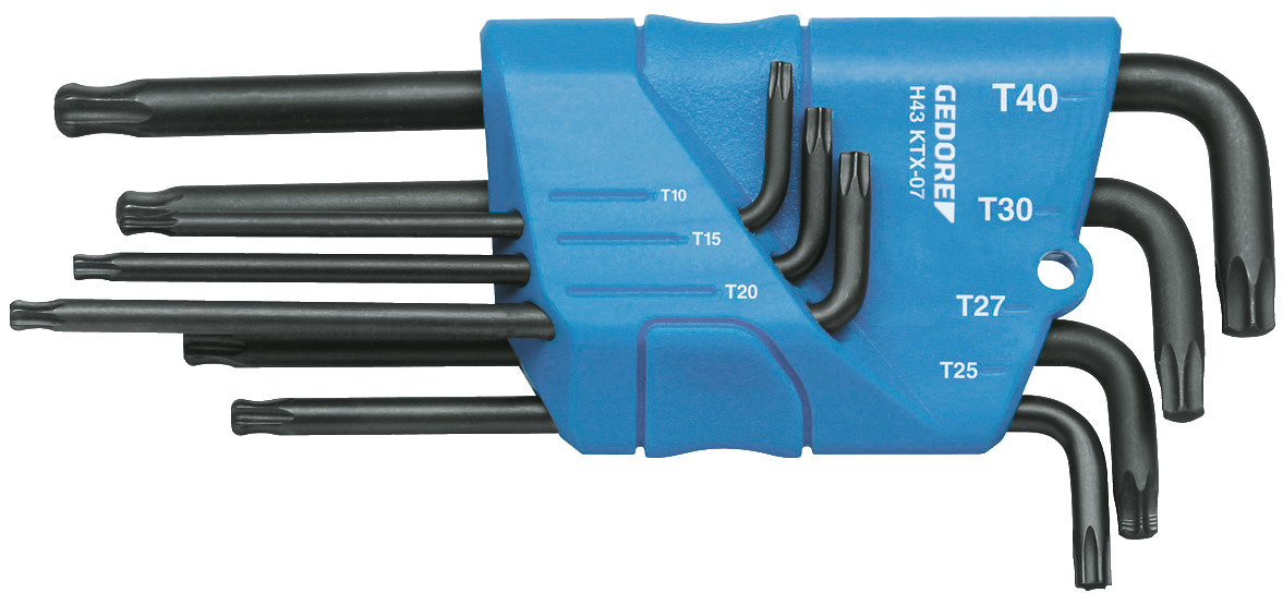 H 43 KTX-07 Cranked socket screwdriver set for recessed TX screws