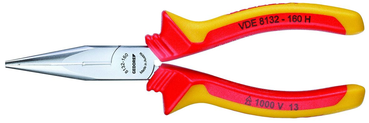 VDE 8132 H VDE needle nose pliers with sheath insulation, straight