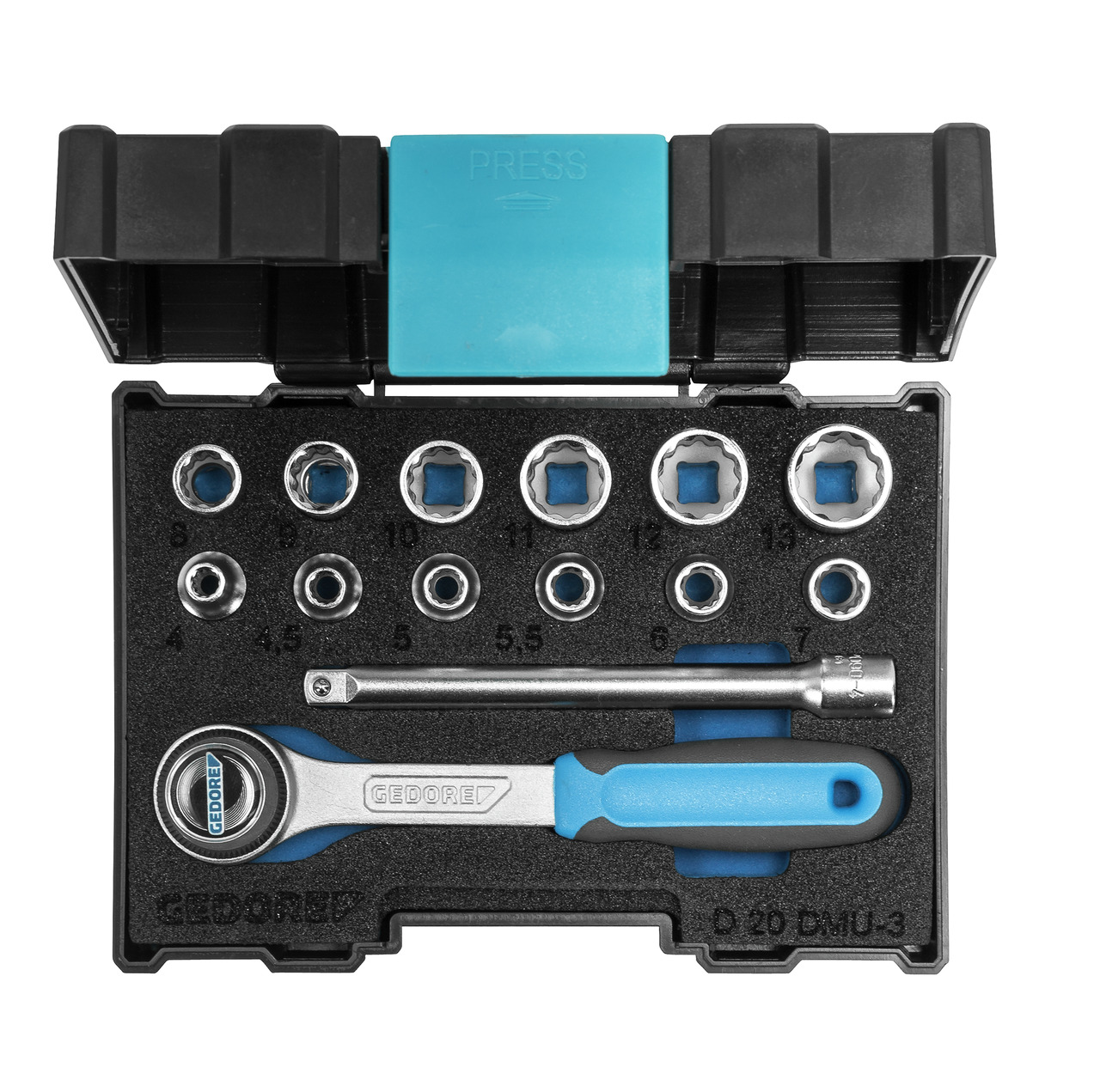 D 20 DMU-3 socket wrench set 1/4
