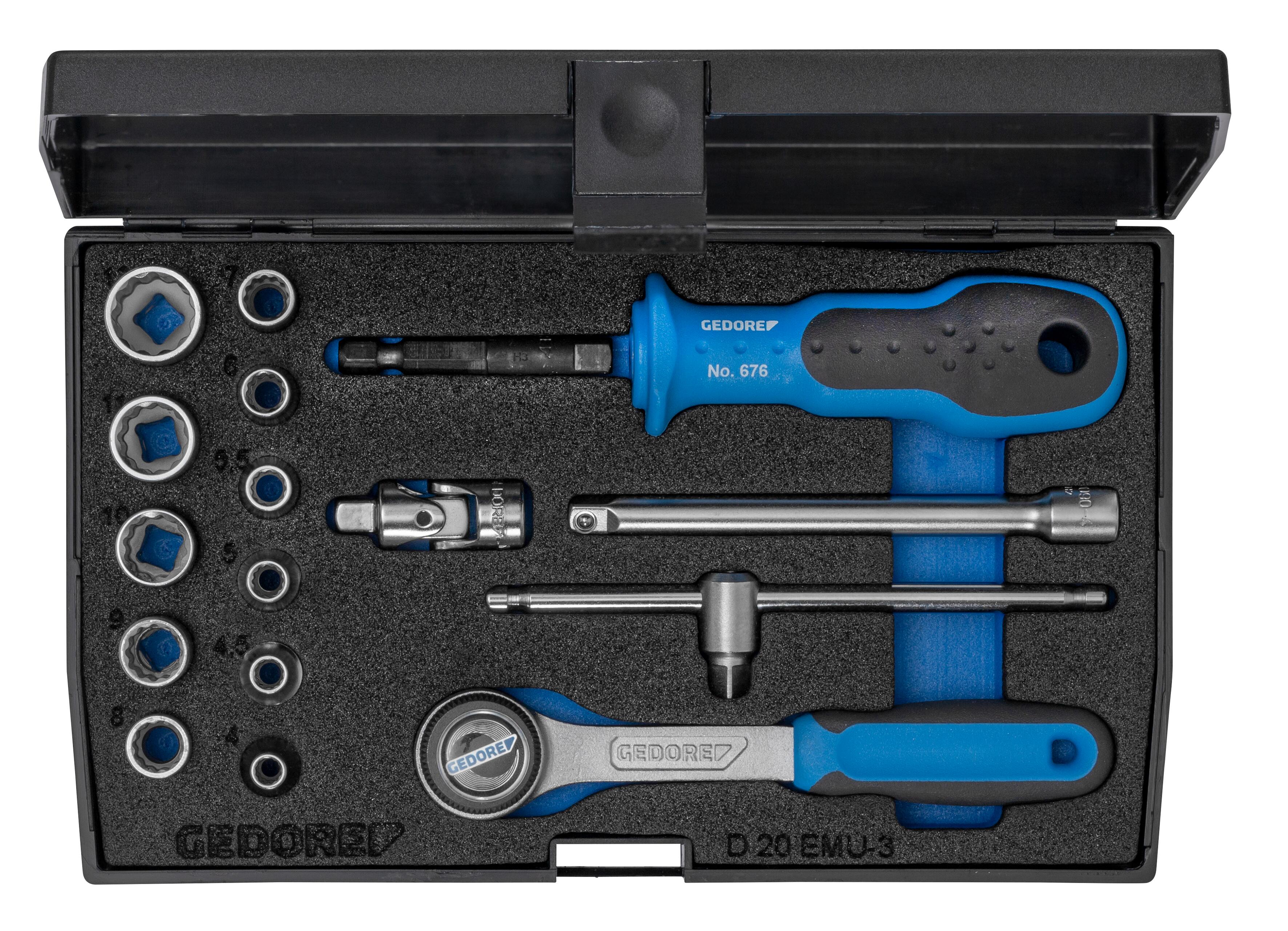 D 20 EMU-3 Socket set 1/4