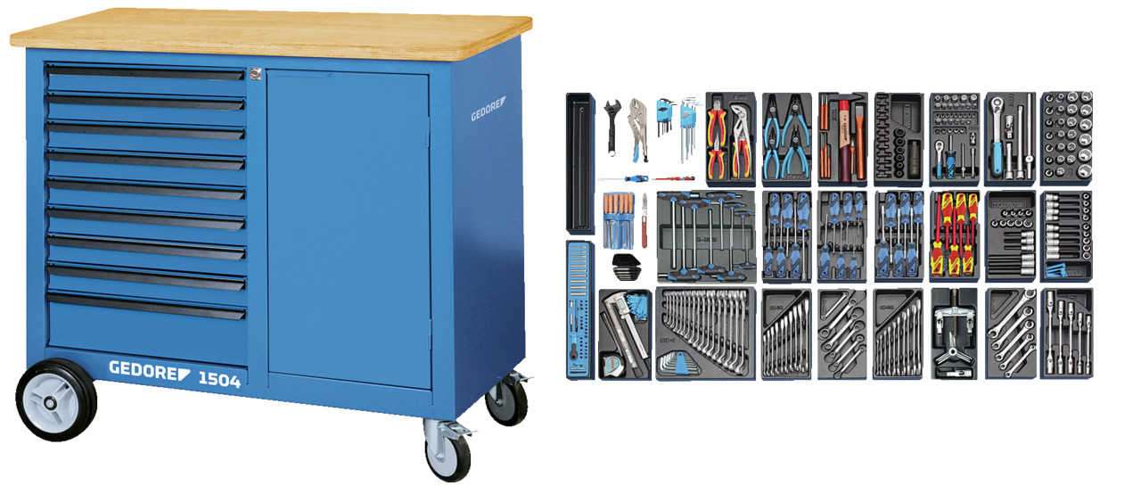 1504 EU workbench with 325 pcs. professional tools