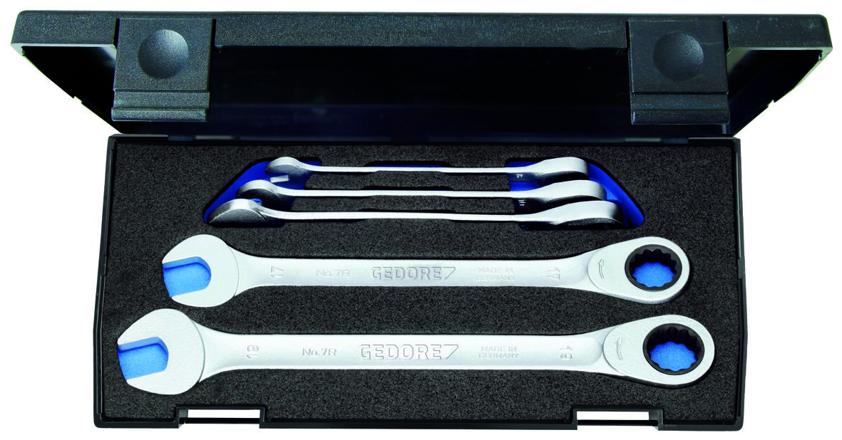 7 R-005 Combination ratchet spanner set 5 pieces
