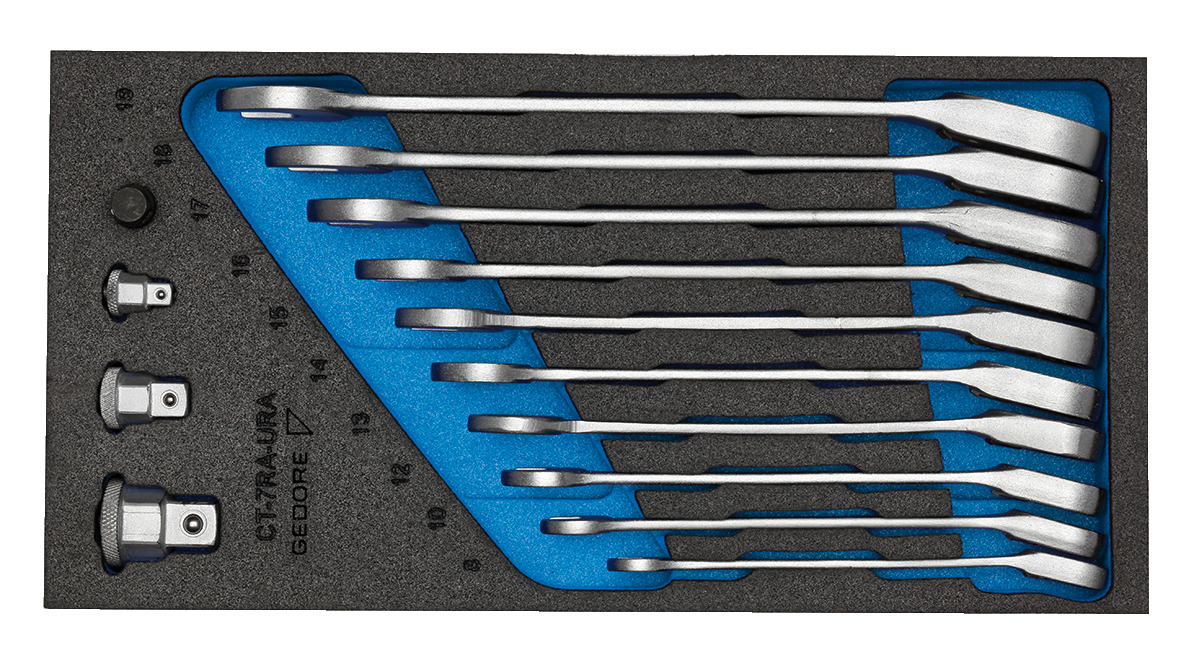 1500 CT1-7 URA Combination ratchet spanner set reversible in 1/3 Check-Tool-Module