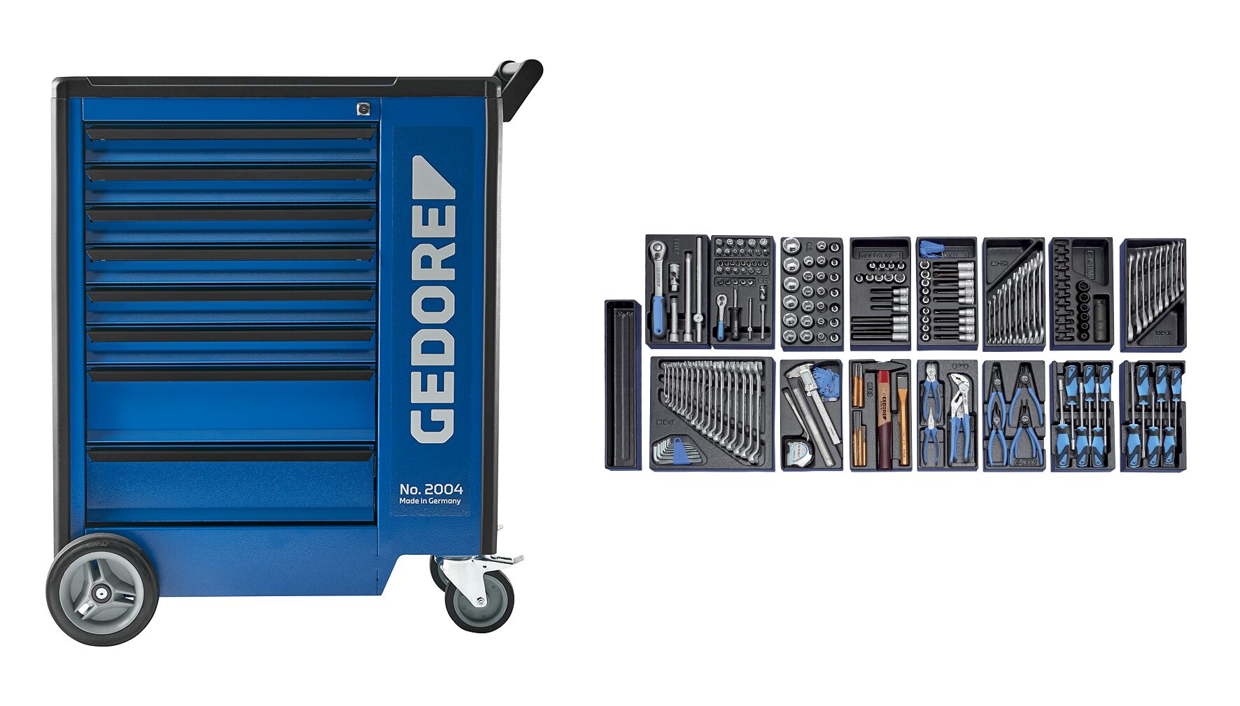 1500 ES-02-2004 Trolley with 207-piece tool assortment