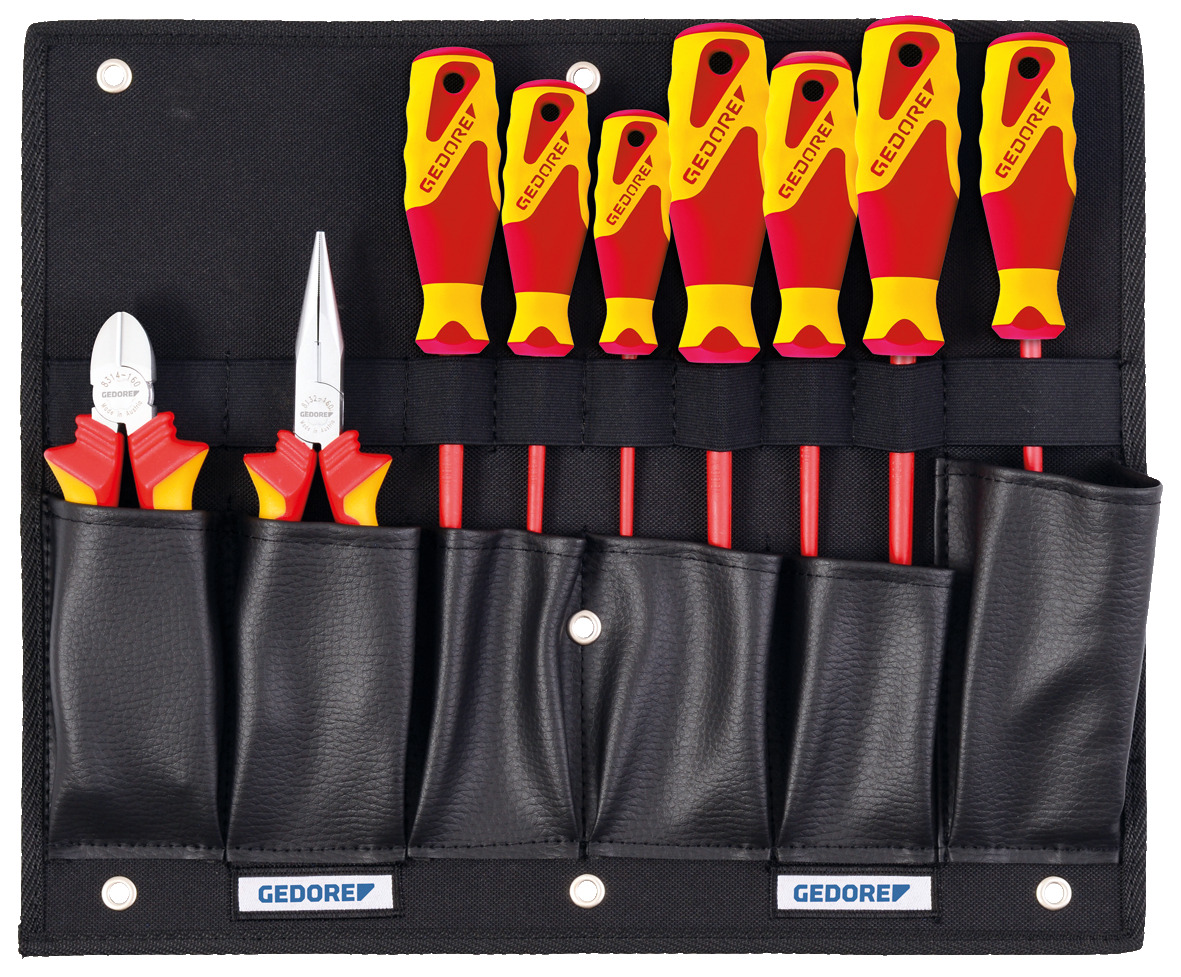 1100 W-002 VDE Tool board with VDE pliers/screwdriver assortment 9 pieces