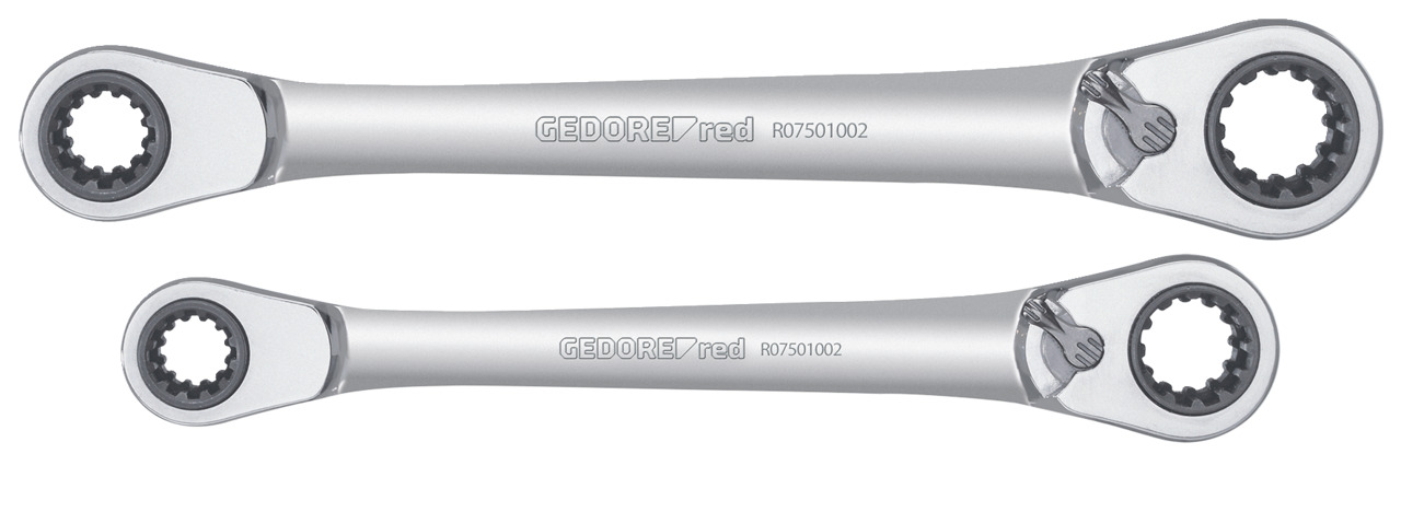 R07501002 Double ring ratchet spanner set 2-pieces