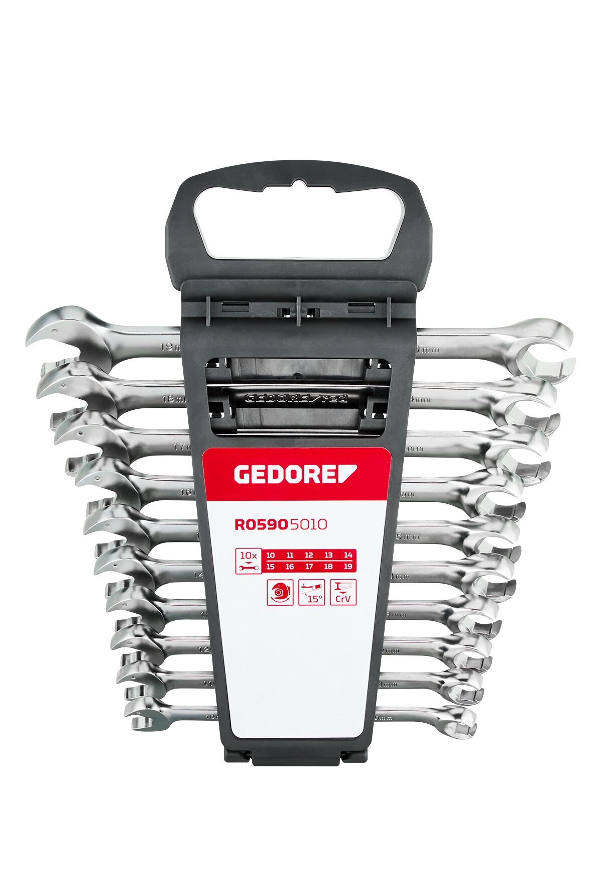 R05905010 Combination ratchet spanner set open 10pieces