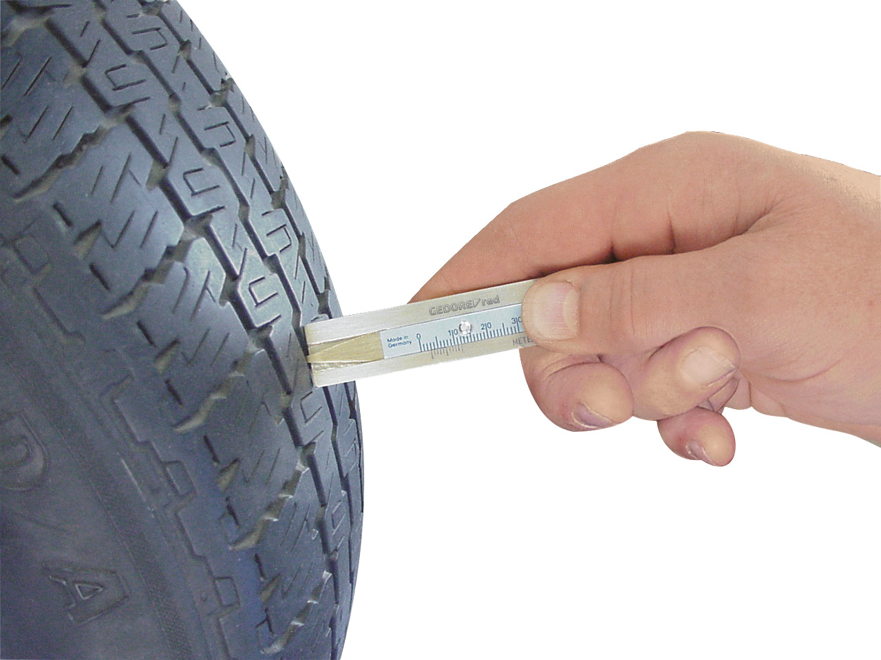 Tire tread depth gauge brass design