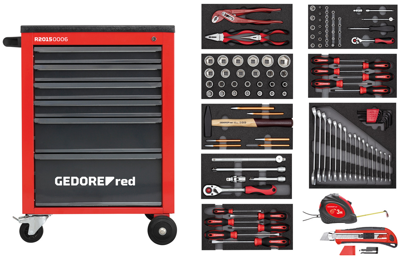 Tool set i.t.trolley MECHANIC red 119pcs