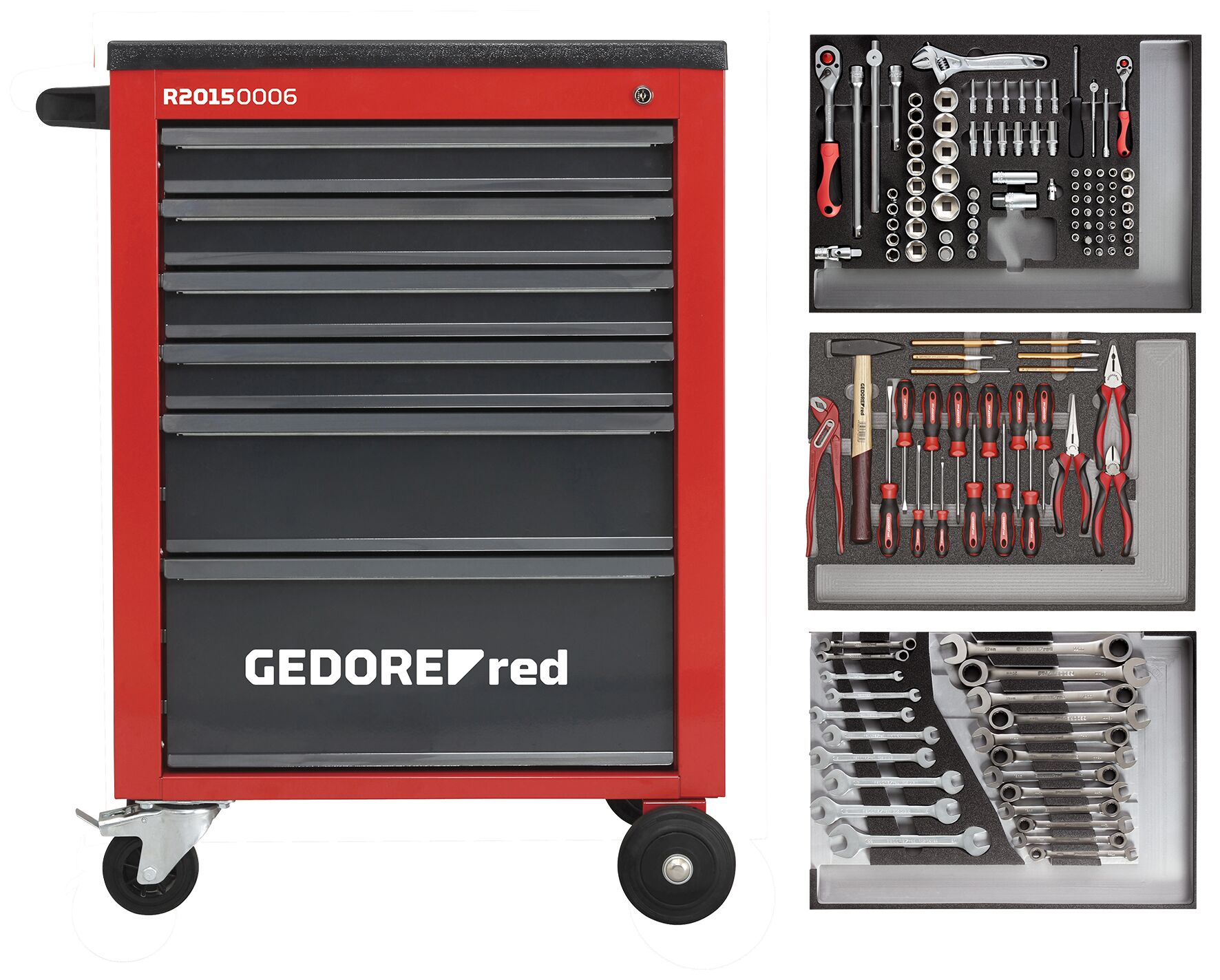 Tool set i.t.trolley MECHANIC red 129pcs