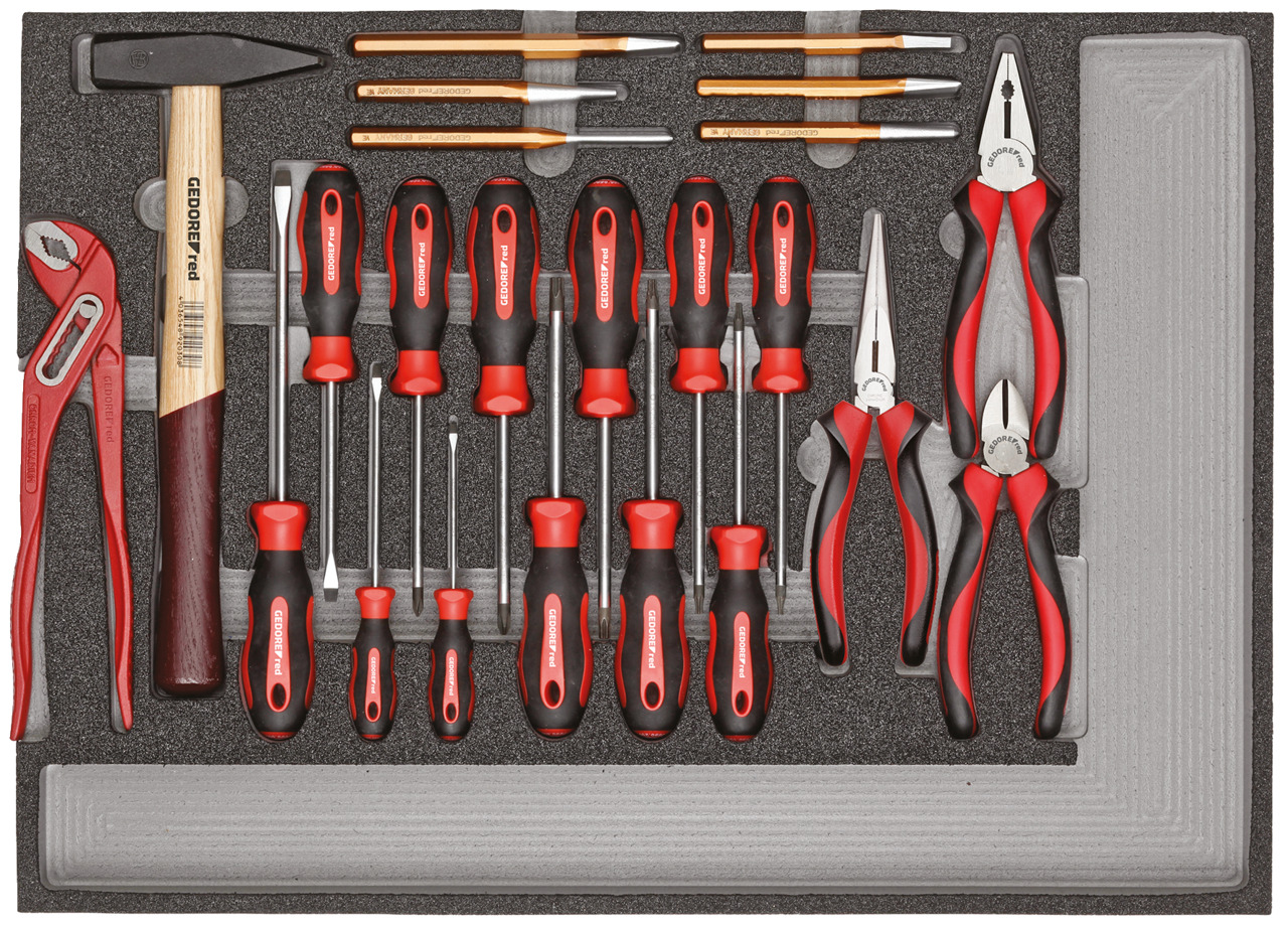 R22350005 Tool set screwdriver, pliers, hammer, chisel