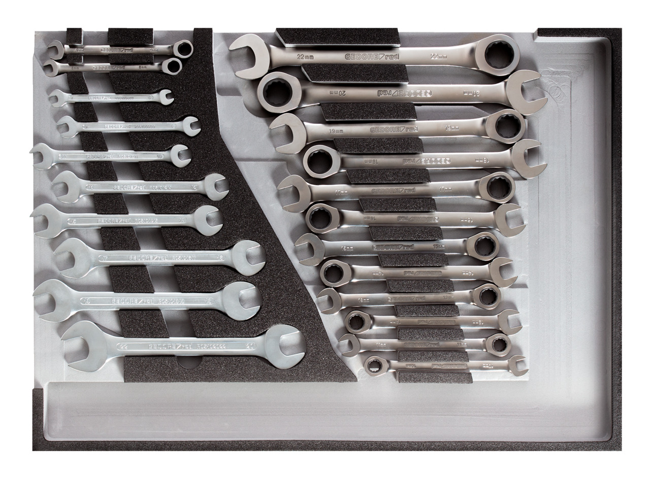 R22350006 Tool set ring ratchet wrench, double open-end wrench