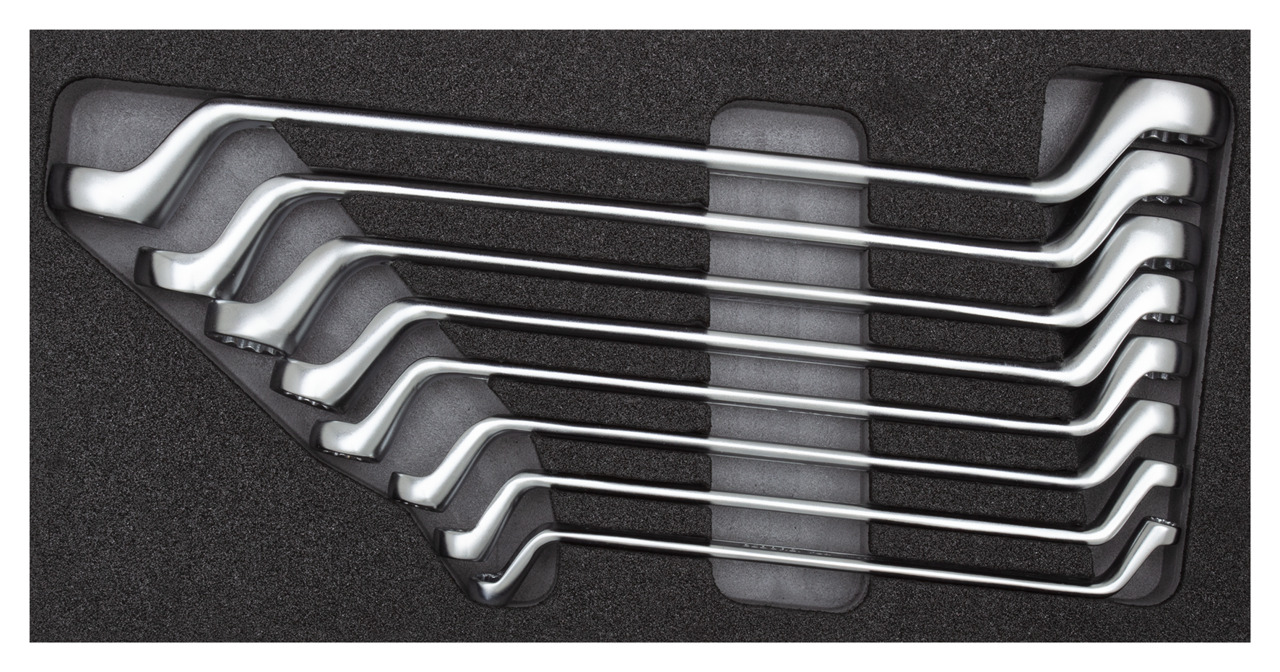 R22150000 Double ended ring spanner set in 1/3 module 8 pieces