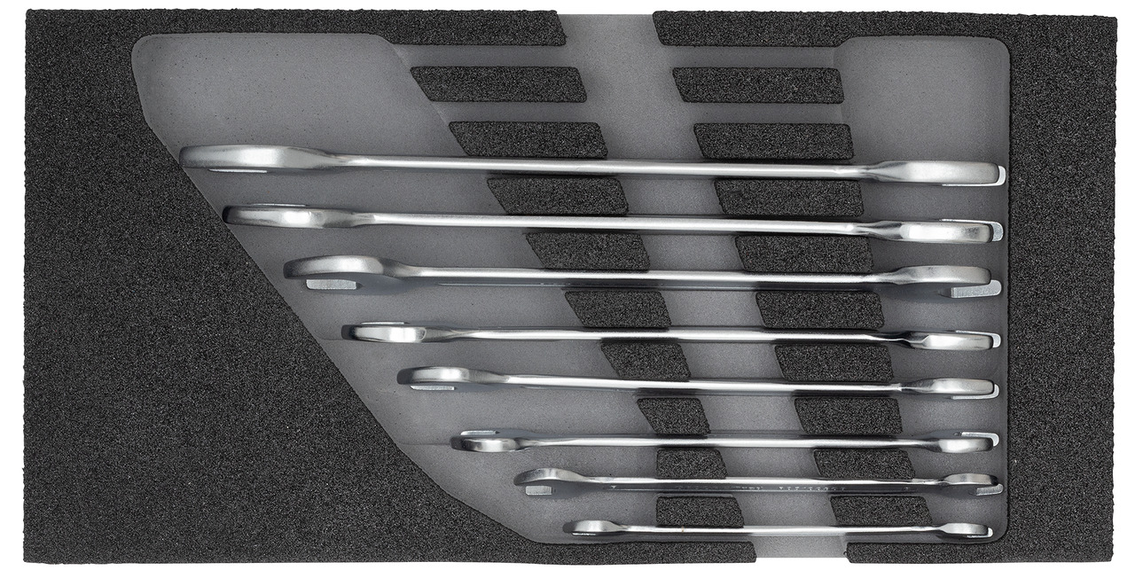 R22150001 Double open ended spanner set in 1/3 module 8 pieces