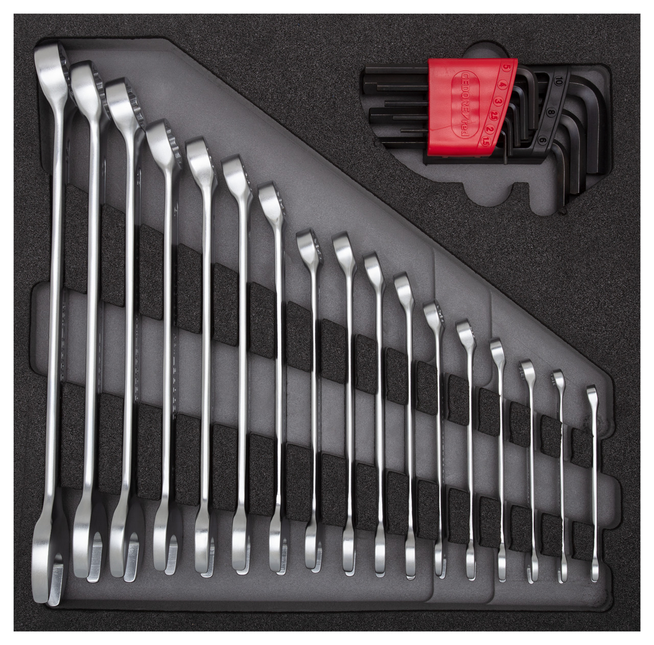 R22250000 Combination wrench set and offset screwdriver in 2/3 module 25 pieces