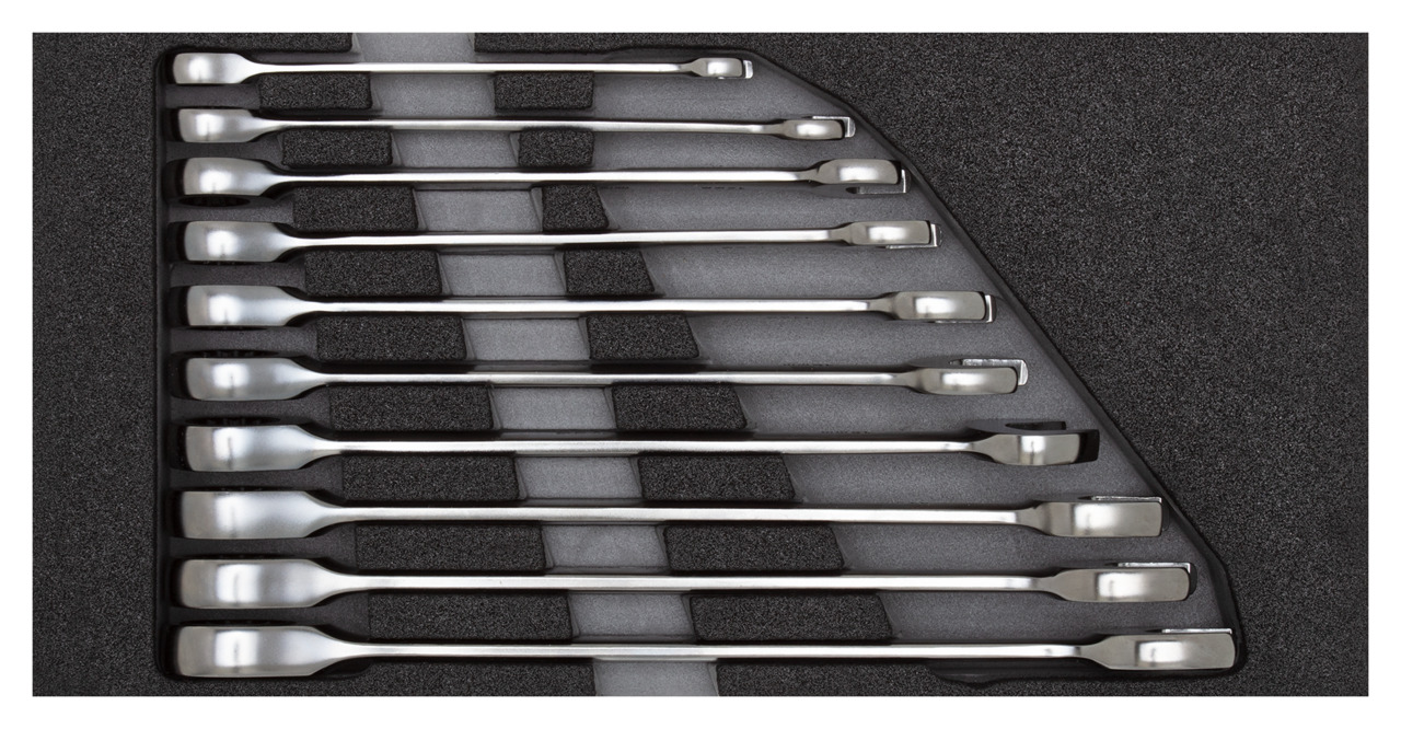 R22150003 Combination ratchet wrench set in 1/3 module 10 pieces