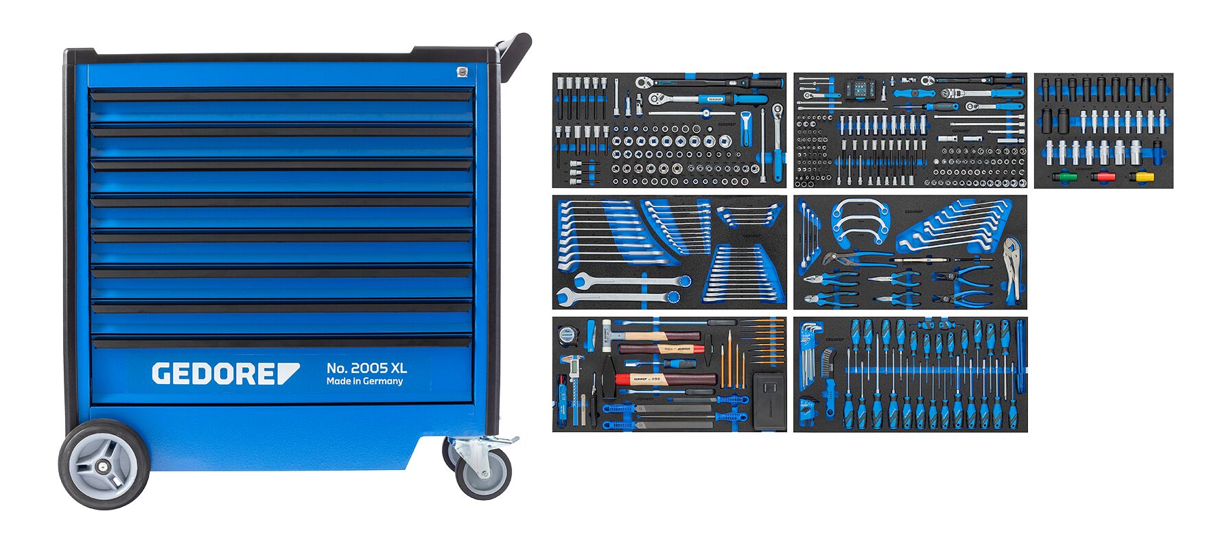 2005 XL-S-466 tool trolley with car assortment 466 pieces