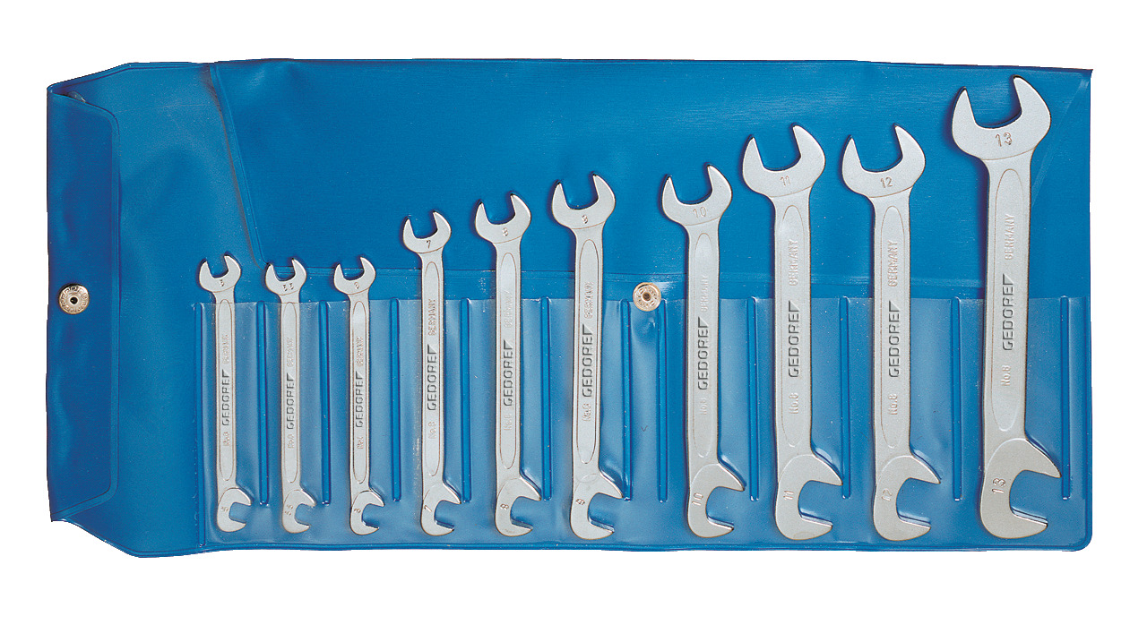 8-0100 Double open ended spanner set, small 10 pieces