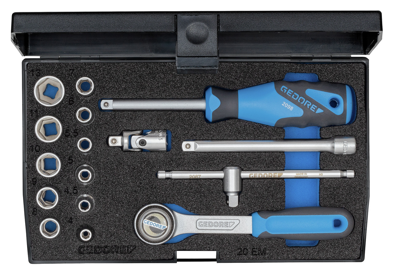 20 EM Socket set 1/4