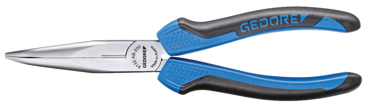 8132 AB Flachrundzange mit Schneide, gezahnt, gewinkelte Form