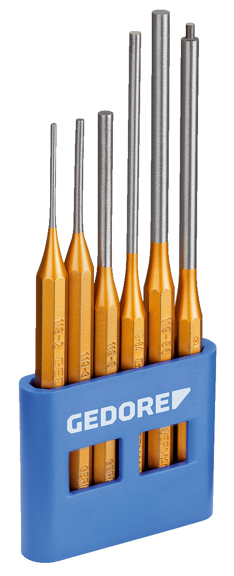 116 L Pin punch set 6 pcs in plastic holder